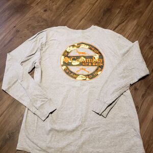 Columbia PHG ( If It Hops It Drops ) Long Sleeve Pullover Gray Men's Shirt Sz L